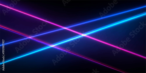 Abstract image featuring vibrant intersecting laser beams in electric shades, offering a visual symphony of technology and illumination. 