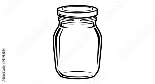 Illustration of a Glass Jar with Lid for Storage.