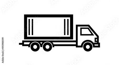 Delivery Truck Icon - Streamlined Logistics and Transportation Symbol.