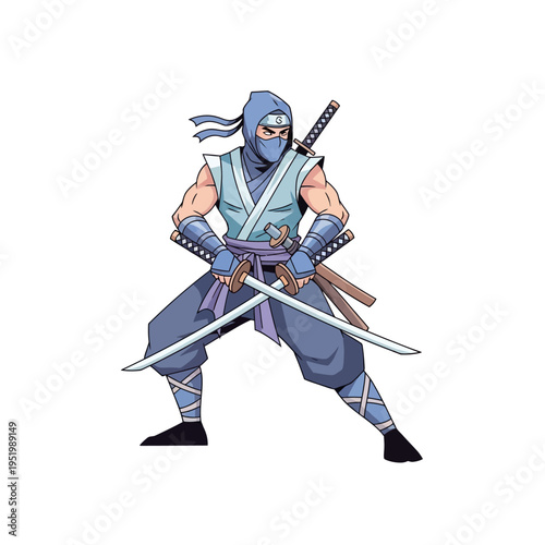 Ninja Warrior with Swords, Martial Arts Fighter, Stealth Assassin