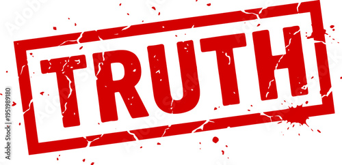 Red Ink Rubber truth stamp design
