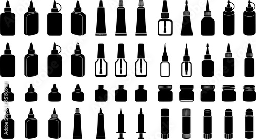 Vector glue icon set. Liquid glue icons.
