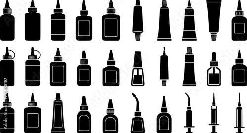 Vector glue icon set. Liquid glue icons.
