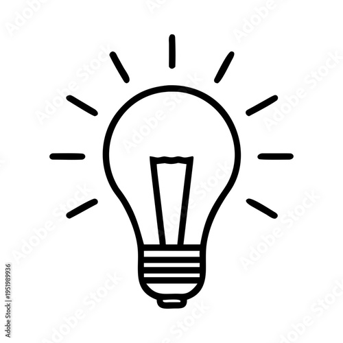 Lightbulb idea inspiration energy creativity innovation solution silhouette vector illustration