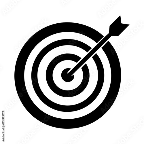 Target arrow archery bullseye aim success focus goal silhouette vector illustration