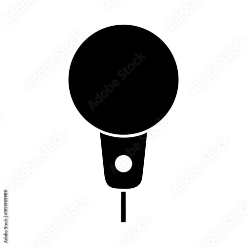 Microphone audio record voice karaoke music sound studio podcast silhouette vector illustration