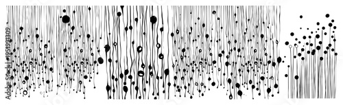 Vertical Abstract Dotted Lines Pattern, Decorative Organic Seed and Sphere Texture Vector Art