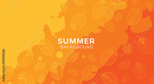 Summer background with leaf pattern vector