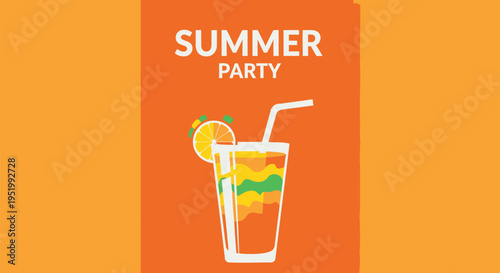 Summer party drink icon vector