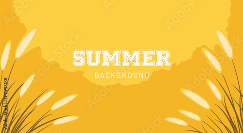 Summer background vector with floral elements