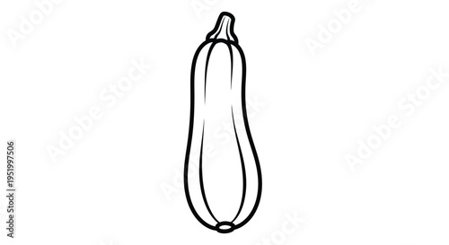Simple black and white illustration of a zucchini silhouette
