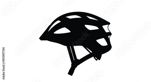 Black bicycle helmet shown in a striking dark silhouette