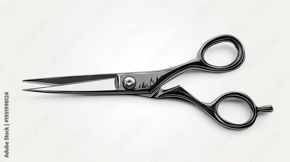 Fototapeta premium Scissors with shiny metallic surface