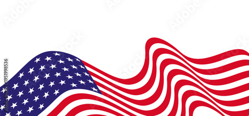 National flag of the United States of America with stars and stripes