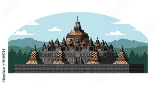 Borobudur Temple - A Majestic Buddhist Monument in Indonesia.