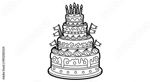 Birthday cake illustration