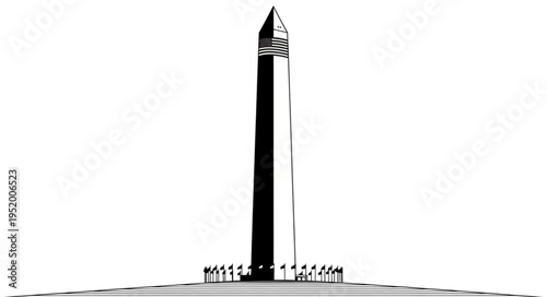Monolithic Obelisk - A Striking Architectural Landmark in Black and White.