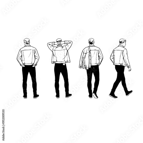 man in different poses vector illustration