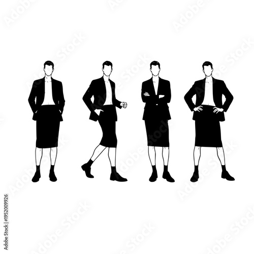 Four businesswomen in different poses