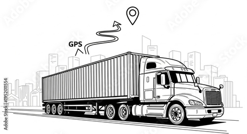 Truck with GPS Navigation System for Efficient Logistics.