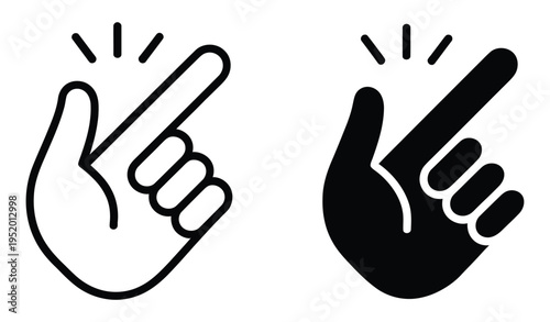Snap finger gesture icon, representing action, attention, quick decision, or idea concept, hand gesture vector