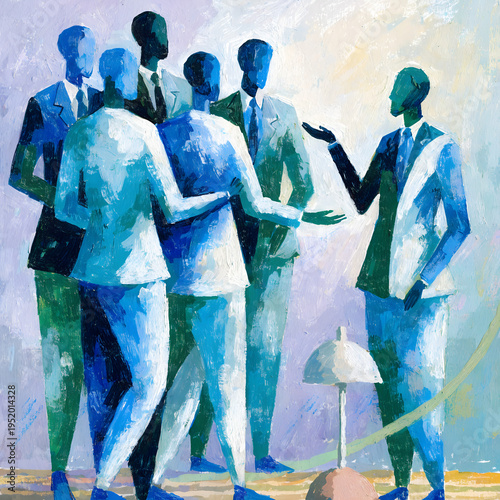 group of business people with flag
