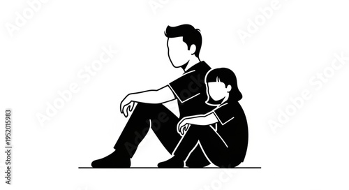 Father and Daughter Sitting Together - A Moment of Connection.