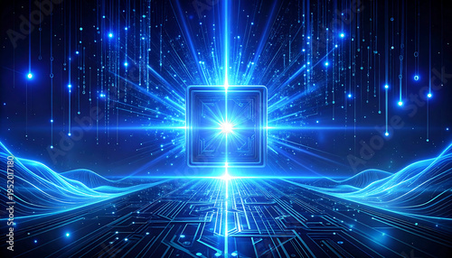 Artificial Intelligence Processor Core in Futuristic Digital Environment