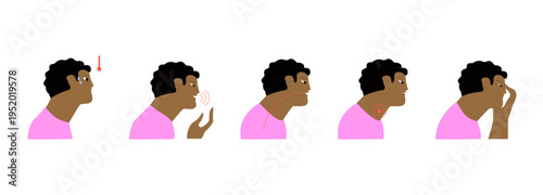 Symptoms of viral or bacterial infection. infographics about healthcare and medicine.