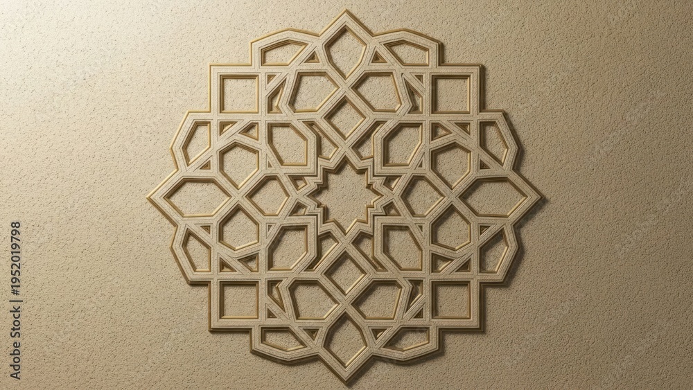 Fototapeta premium Geometric pattern design with detailed shapes ideal for backgrounds or design elements