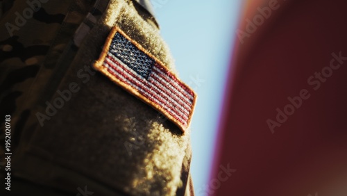 American Military Patch Flag of a United States Soldier For Memorial Day