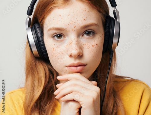 girl with headphones