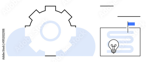 Technology concept. Technology gears innovative ideas and transformation. Technology mapping new concepts for cloud solutions and creativity. Perfect for IT, design, engineering, innovation