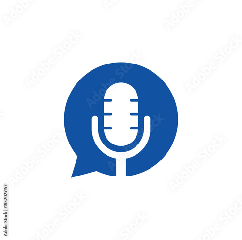 Podcast talk vector logo design.