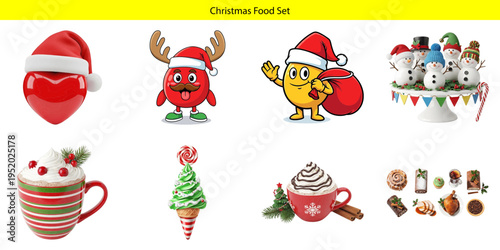 Christmas food and drink icons