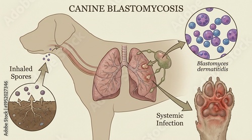 Canine blastomycosis infection in dog
