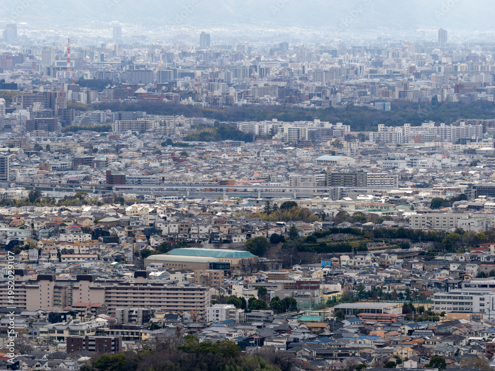 Fototapeta premium モノレールが走る大阪の都市景観