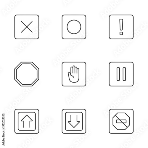 Collection of Simple Line Icons for User Interface Elements.