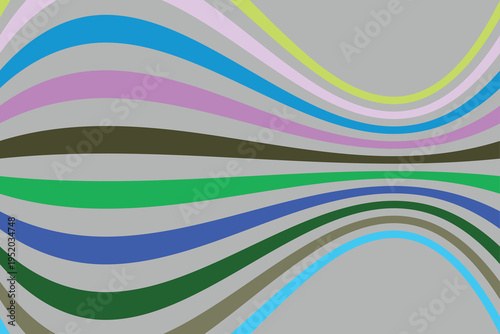 Colorful wavy lines abstract design with blue green purple and gray hues  modern graphic pattern