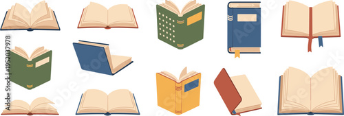Collection of Open and Closed Books open book reading