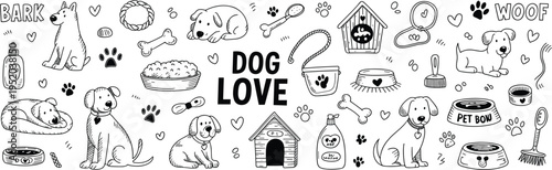 Doodle Art Collection of Dogs and Pet Accessories puppy