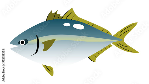 シンプルでかわいい鰤（ブリ）のイラスト　食べ物・魚のベクター素材