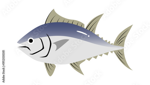 シンプルでかわいい鮪（マグロ）のイラスト　食べ物・魚のベクター素材