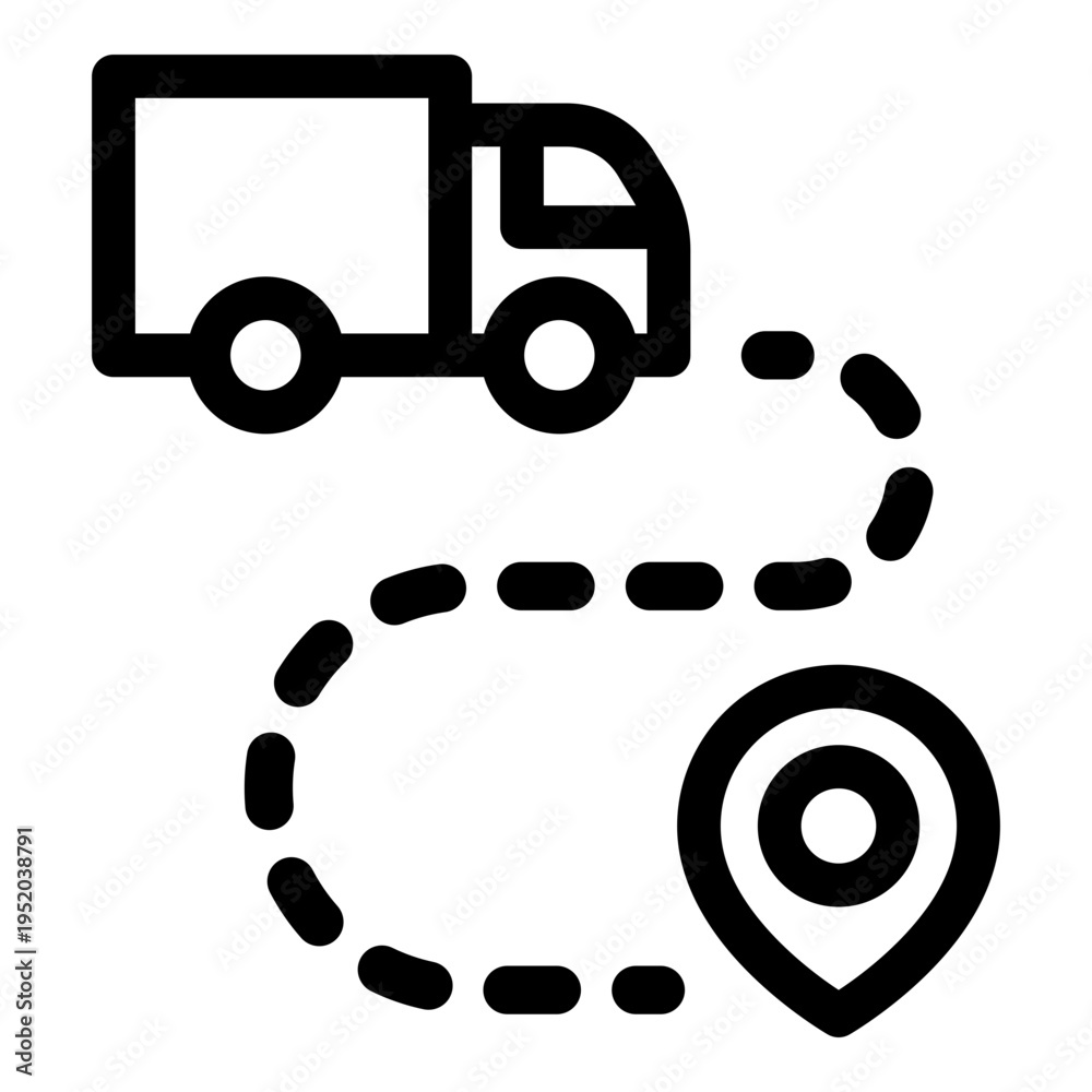 Fototapeta premium Last Mile Delivery Icon. Vector Line Icon