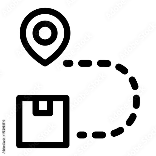 Shipping Route Icon. Vector Line Icon