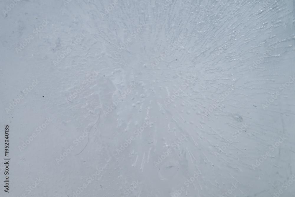 Fototapeta premium Light Gray Background of Air Bubbles Frozen in Ice