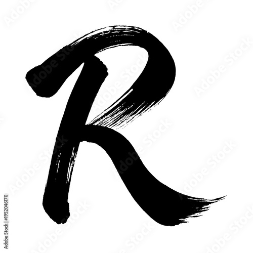 Φωτογραφία Organic and realistic calligraphy-style uppercase R, alpha channel