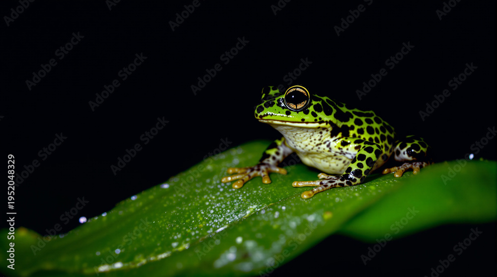 Obraz premium frog on a green leaf
