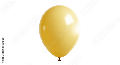 Single light yellow latex balloon isolated on a pristine white background, perfect for celebrations, birthdays, anniversaries, and festive party decorations, adding a touch of joy and color