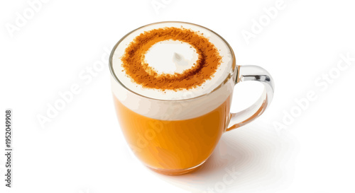 Cup of coffee cappuccino and glass of coffee on saucers with foam and milk close-up in cafe setting